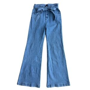 Vici Wide leg High Rise belted Jeans Large L Excellent Condition